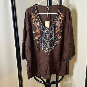 Komili Embroidered Top Women's Size XXXL